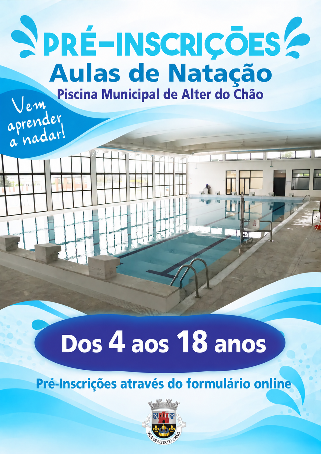 Pré-Inscrições em aulas de natação